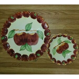APPLE THEMED PLATE & SAUCER BY SEYMOUR M